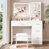 Colorful Small LED Table with Chair Set-White