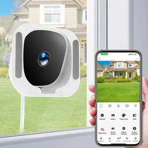 Smart Window Camera Two Way Audio Security Camera AI Human Detection Instant Push Alerts 24/7 Continuous Recording  2.4GHz WiFi Easy Setup Yard Garage Driveway Security