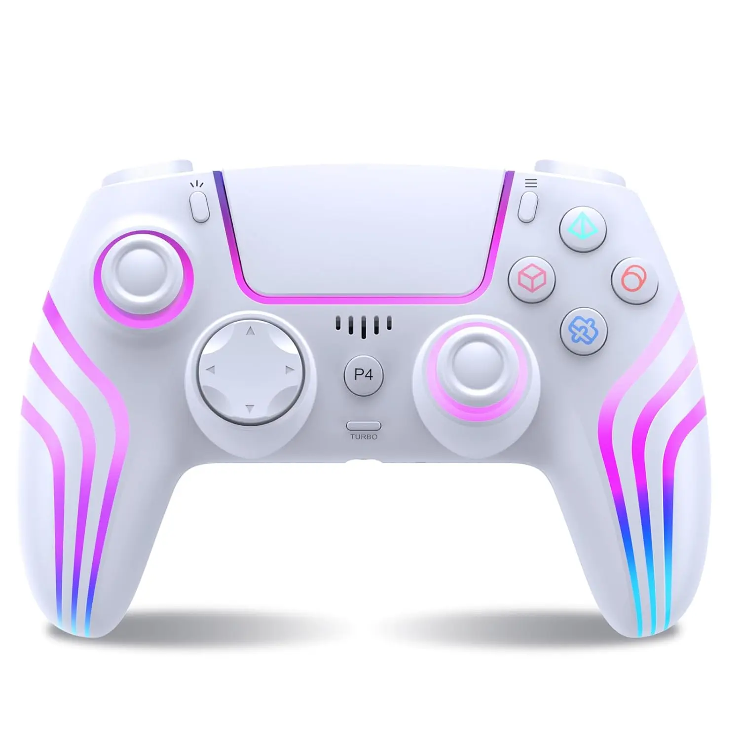 Controller for PS4 with LED Lighting, Remote Control for PS4 with Double Shock, Six-Axis Sensor,  Controller for PS4/PS4 Pro/PS4 Slim