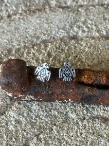 Tiny Silver Thunderbird Stud Earrings