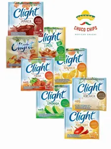10 pack Clight Drink Mix. 8 deliciously flavors to pick from. Horchata, Strawberry, Apple, Limon, Peach, Jamaica, Limonada, and Naranja. Powdered drink mix  Beverage