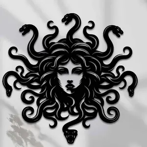 1pc Gothic Medusa Metal Wall Sculpture in and Design, 40.01x38.61cm Home Garden Decoration, Perfect Gift for Weddings and Festivals