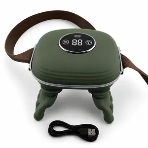 Rechargeable 4D Neck & Shoulder Massager with Heat, Deep Tissue Kneading Body Massage Device, LCD Display, Adjustable Intensity, Portable Relaxation Massager for Home Office Travel