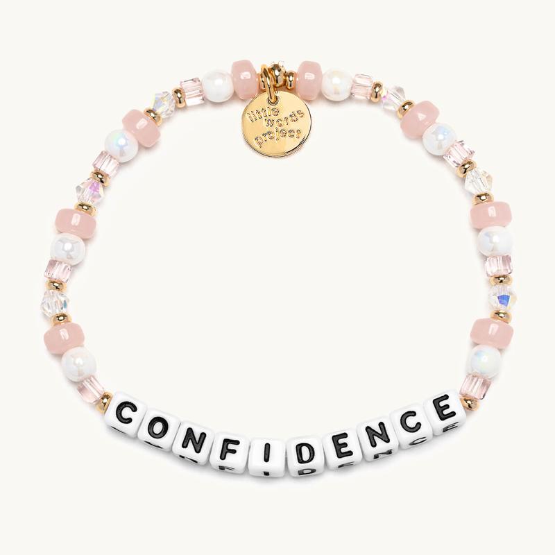 Little Words Project, Confidence Beaded Bracelet, Crystal and glass beads, Choose Your Size