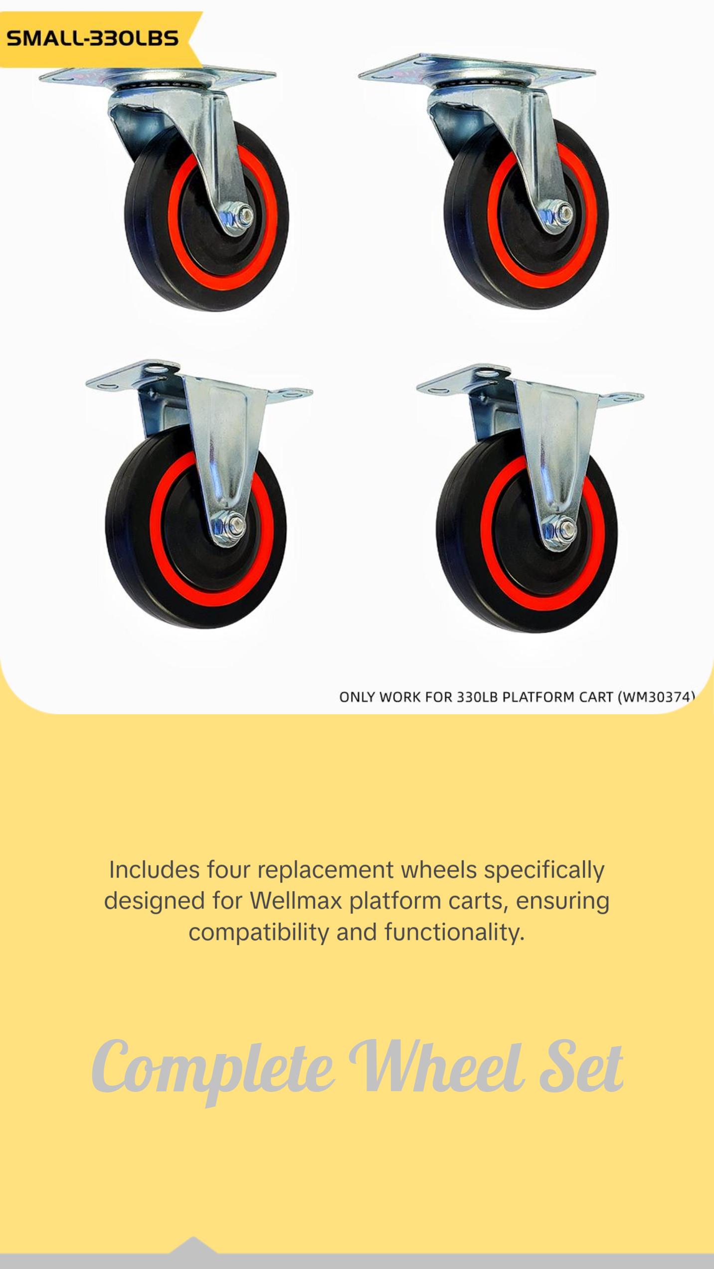 Wellmax 330LBS Platform Cart Replacement Wheels