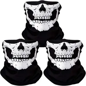 Skull Face Mask - Breathable Seamless Balaclava Mask, Reusable Headwear Scarf, Perfect for Sports, Winter, Outdoor Activities Full Motorcycle