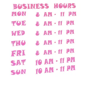 Business Hours Sign Vinyl Decal, Store Display CUSTOMIZED YOU HOURS & DAYS