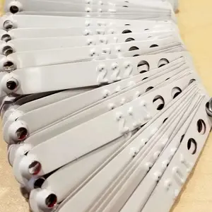 white Botanas Chicken Gallos Poultry Leg Bands 100Pcs Rings for Farm Identification Rust-Proof Waterproof Breeding Tools Numbered Easy Identification