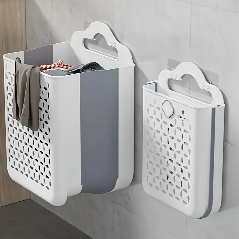 Foldable Storage Basket, Space-Saving Organizer, Portable Wall-Mounted Expandable Basket, Multi-Use Home Storage Solution, Multipurpose Basket, Organizing Baskets, Clothes Basket