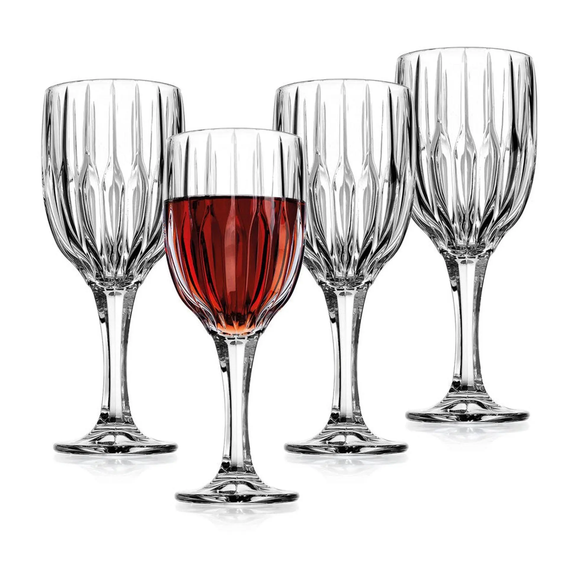 Godinger Set of 4 Pleat Goblet Glassware Godinger Set of 4 Pleat Goblet Glassware