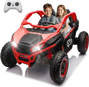 Kartivo Red/Green/Pink/Black/Blue 24V Ride on Toy for Big Kids, 2 Seater UTV w/Remote Control,Kids Electric Vehicles w/20 Spacious Seat, 3 Speeds, Bluetooth, Power Vehicles Wheels for Boys Girls,Christmas Gift
