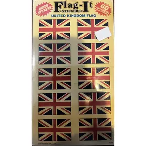 Flag-It United Kingdom Flag Jumbo Stickers 60 Count Pack 1 x 1-1/2 Inch Stickers by Innovative Ideas Inc