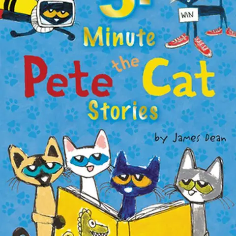 Used Hardcover Pete the Cat: 5-Minute Groovy Adventures Childrens Book - 192-Page English Kids' Read, 12 Groovy Stories, Bedtime & Storytime Use, School & Educational Office Supply, Construction Destruction Themed, by James Dean