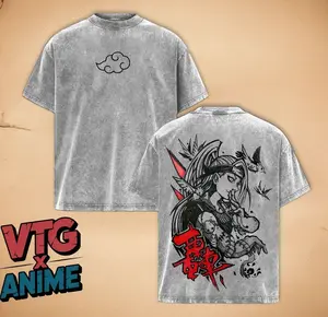 Deidara Akatsuki - Naruto Anime Double Printed Vintage Washed Tee Unisex Oversize Anime Manga Washed Heavyweight Cotton T-shirt, Gift For Anime Fan, Anime Lover PRO GMU