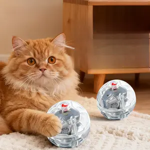 Interactive Light Up Cat Ball for Kitten Entertainment Silicone Bite Resistant Automatic Flashing Pet Toy to Keep Cats Busy