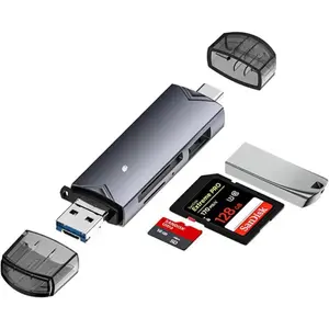 SD Card Reader USB C 6 in 1 OTG Memory Adapter Connector USB 3.0 USB C  USB Supports SD/MicroSD/SDXC/SDHC/MMC/RS-MMC/UHS-I Compatible with MacBook iPad Pro, Android Phone, PC, Laptop etc