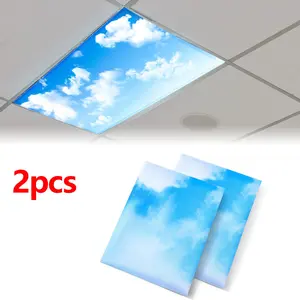 2 Pcs Fluorescent Light Covers - 4 X 2 Feet Covers For Ceiling Lights, Magnetic Light Filters For Classroom, Office, Hospitals, Home