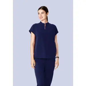 Mandarin Dolman Top Navy