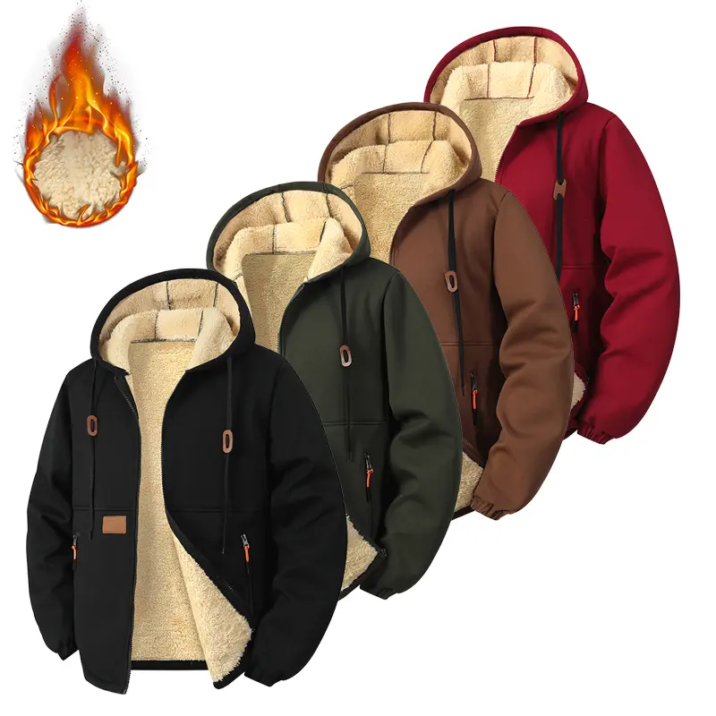 Single piece men’s autumn/winter jacket — hooded outerwear for outdoor casual wear; suitable for home and gifting; jacket coat.