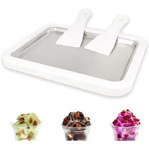 Instant Ice Cream Maker, Rolled Ice Cream Maker, Instant Gelato Pan/Roll, Homemade DIY for Fun Parent-Child Activities Families White