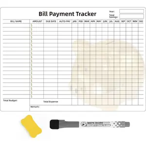 Bill Payment -Monthly Bill Payment Checklist  Whiteboard for Refrigerator,Bill Payment  Organizer & Planner for Personal Budgeting Financial