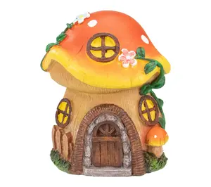 Northlight 6.25" Mushroom House Outdoor GardenStatue
