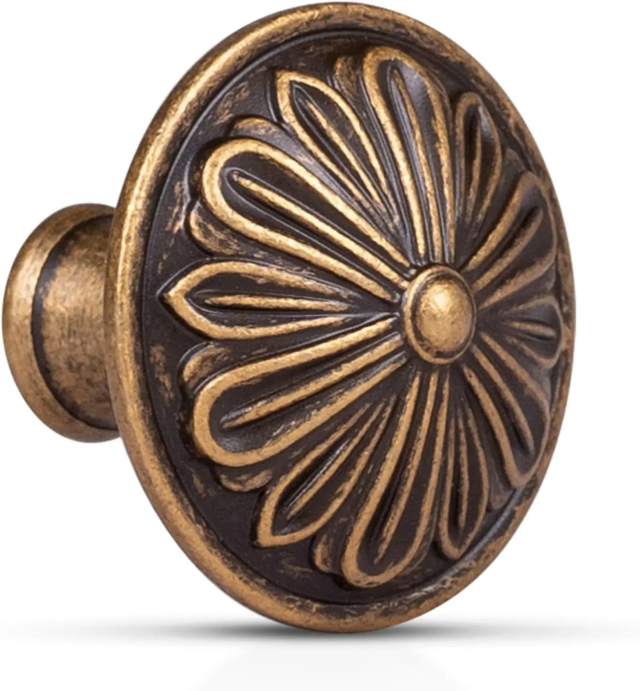 Antique Brass Cabinet Knobs Handles 10 Pack,Solid inc Alloy 1.4"Dia Round,Vinta Brass Kitchen Cabinet Handles for Cabinets and Drawers,Drawer Knobs Pulls Vinta Dresr Knobs Clot Door Knobs