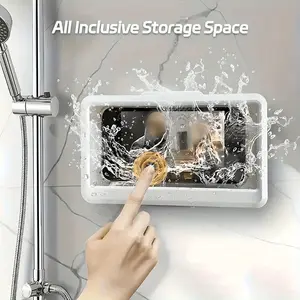 Waterproof Phone Holder for Shower,360° Rotatable Retractable & Adjustable Shower Phone Case, Water Proof Anti Fog,for Watching TV, Listening to Music, and Kitchen