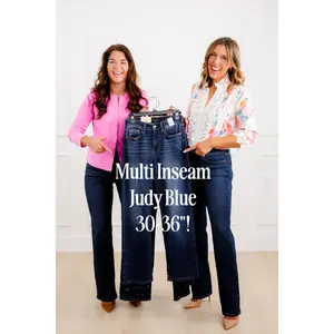 Judy Blue Multi Inseam Mid Rise Dark Wash Straight Leg Jeans