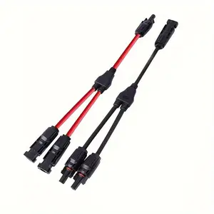 2pcs Solar Connector Photovoltaic Panel Adaptor Y BranchPlug 1 To 2 Parallel Connection of Battery PlateAssembly RV PV Group Line