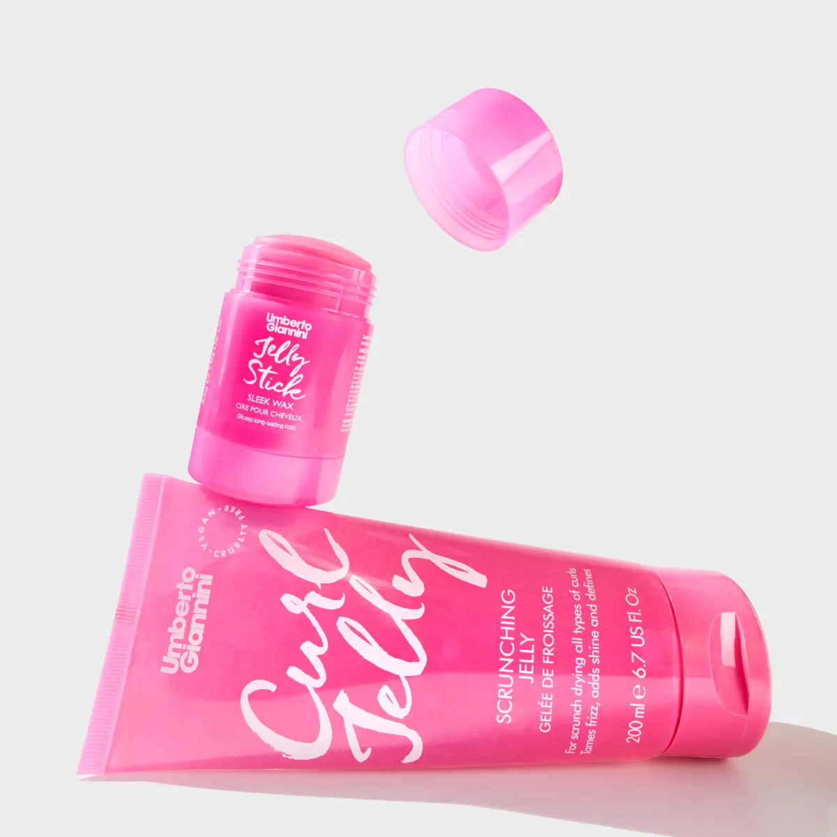 Umberto Giannini Curl Jelly Slick Back Duo - Includes Curl Scrunching Jel & Jelly Slick Stick for Styling - Suitable for all Waves, Curls & Coils