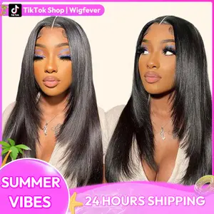Wigfever Pre-Layered Cut Style 7*4 Lace Silky Straight Bleached Knots Wear Go Glueless Pre-Cut And Pre Plucked HD Lace Closure Human Hair Lace Front Wig #Spring Glow-Up