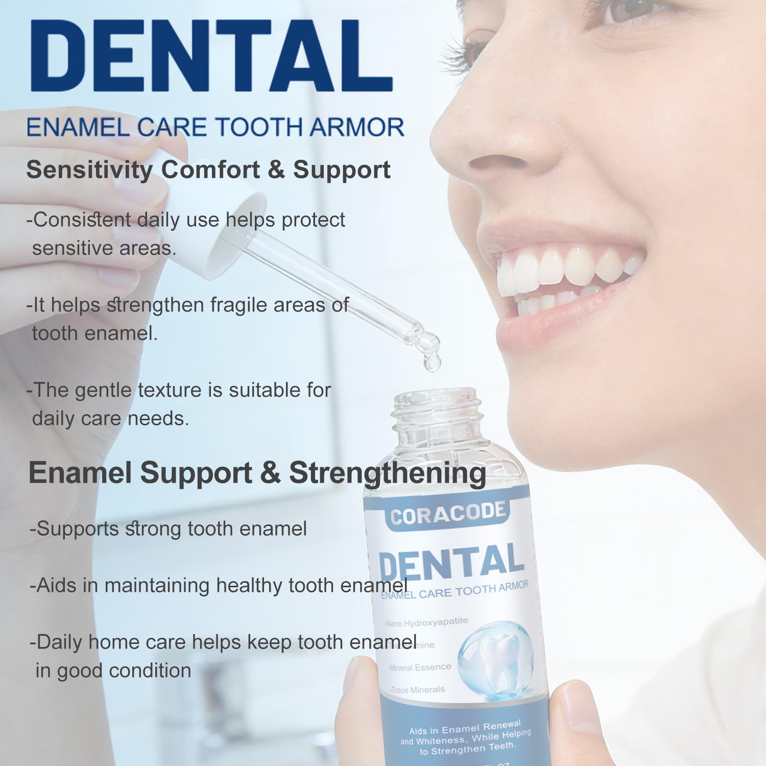 CORACODE Tooth Armor Liquid Drops with Nano Hydroxyapatite & Theobromine, Enamel Strengthening Tooth Drops for Sensitive Teeth, Oral Care Drops for Fresh Breath, Healthy Smile and Daily Teeth Care