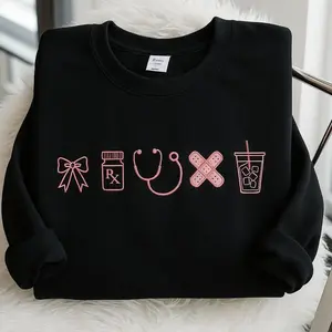 Embroidered Nurse Icon Sweatshirt, Healthcare Shirt, Medical Assistant, Nursing Grad Gift, Nursing Sweatshirt