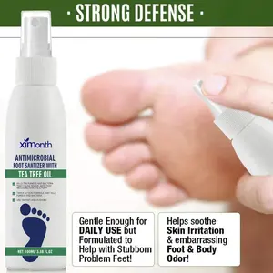 Foot Spray with Tea Tree Oil, Foot Care Dry Feet Plantar Moisturizing Deodorant, Advanced Foot and Nail Spray spray para pies con aceite de arbó té