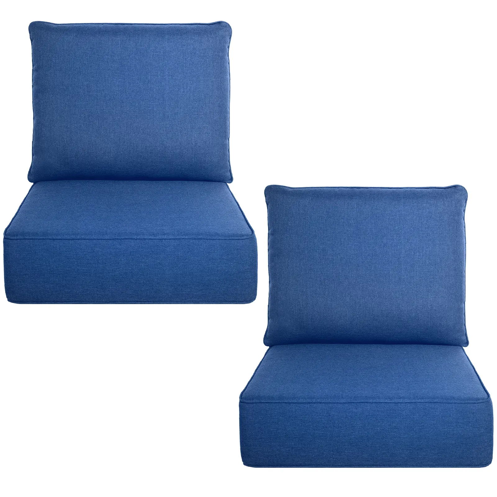 Belord Luxury 6" Thick Outdoor Cushion Set - 22 x24 Inch 28D Sponge Filling Fade-Resistant Chair Cushion, Soft Cushion, Spill Proof Removable Patio Furniture Replacement Cushion for Sofa Bench Swing