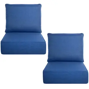 Belord Luxury 6" Thick Outdoor Cushion Set - 22 x24 Inch 28D Sponge Filling Fade-Resistant Chair Cushion, Spill Proof Removable Patio Furniture Replacement Cushion for Sofa Bench Swing
