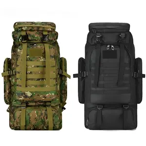 80L Outdoor Backpack Camouflage Tactical Backpack Hiking Backpack Men Camping Travel Backpack Large Capacity Waterproof Oxford Cloth Backpack Sports Bag Luggage Rucksack