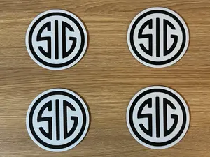 SIG 3D Printed Coaster Set 4 Free Holder Tactical Gun Pistol
