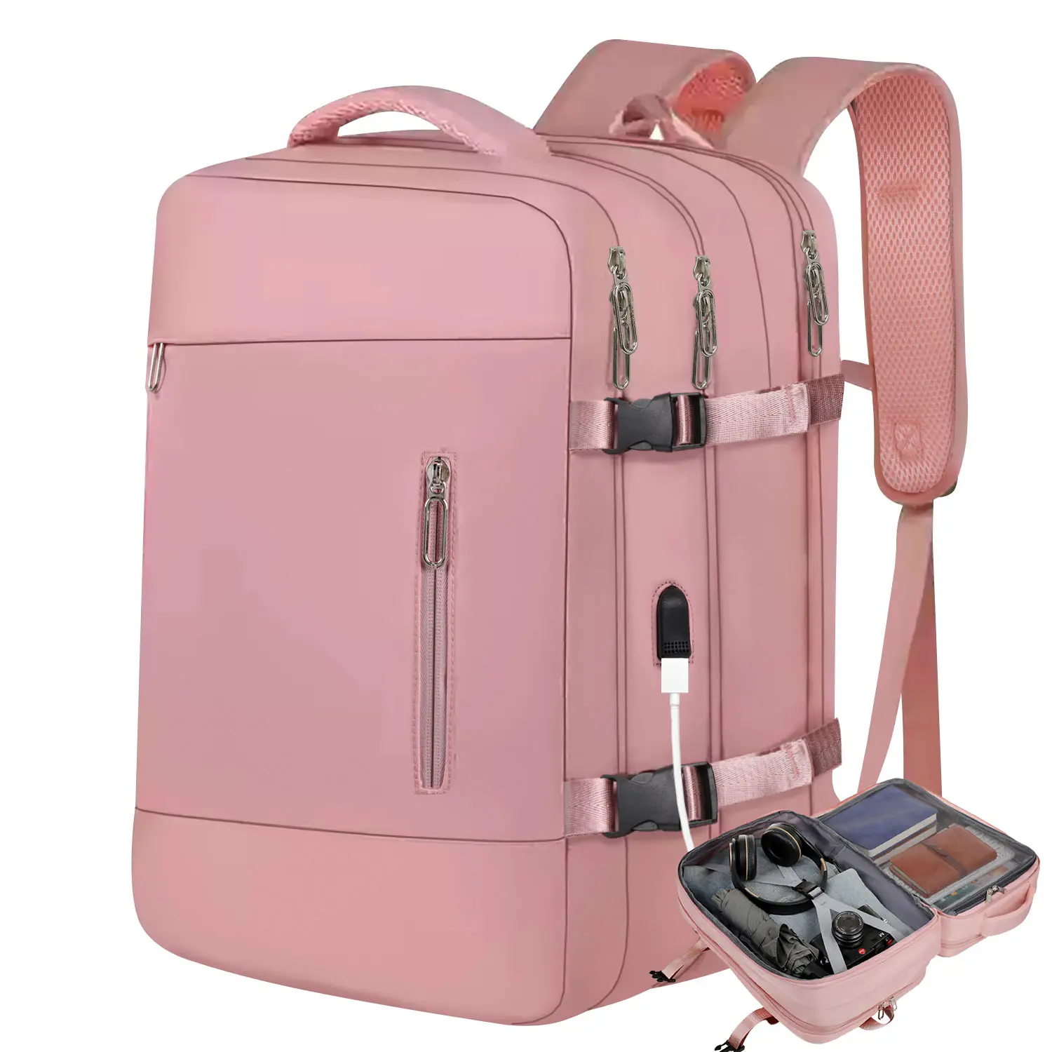 Travel Laptop Backpack, Business Sturdy Expandable Laptops Backpack Personal Item Bag, Water Resistant College School Computer Bag Gift for Men & Women Fits 15.6 Inch Notebook