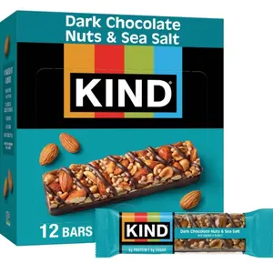 KIND Healthy Snacks Bars, Dark Chocolate Nuts & Sea Salt, Gluten Free, Low Sugar, High Fiber Snacks, 6g Protein, 12 Count