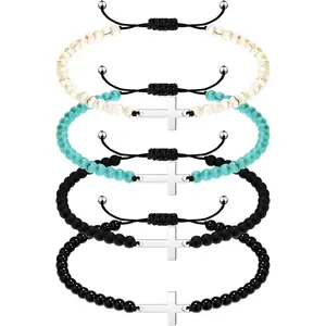 16 count  Bracelets Bulk for Women Men  Christian  Adjustable String Nylon Rope Braided Matching Bracelet for Graduation Baptism BFF Lucky Gifts