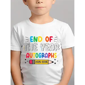 End of The Year Autographs 2025-2026 - Colorful Rainbow Pencil Design School Classroom Sign, Festive Graduation Party Decor for Students to Collect Signatures, Cheerful Black Background with Stars - Perfect Teacher Appreciation Gift And Class Celeb(3-13Y)