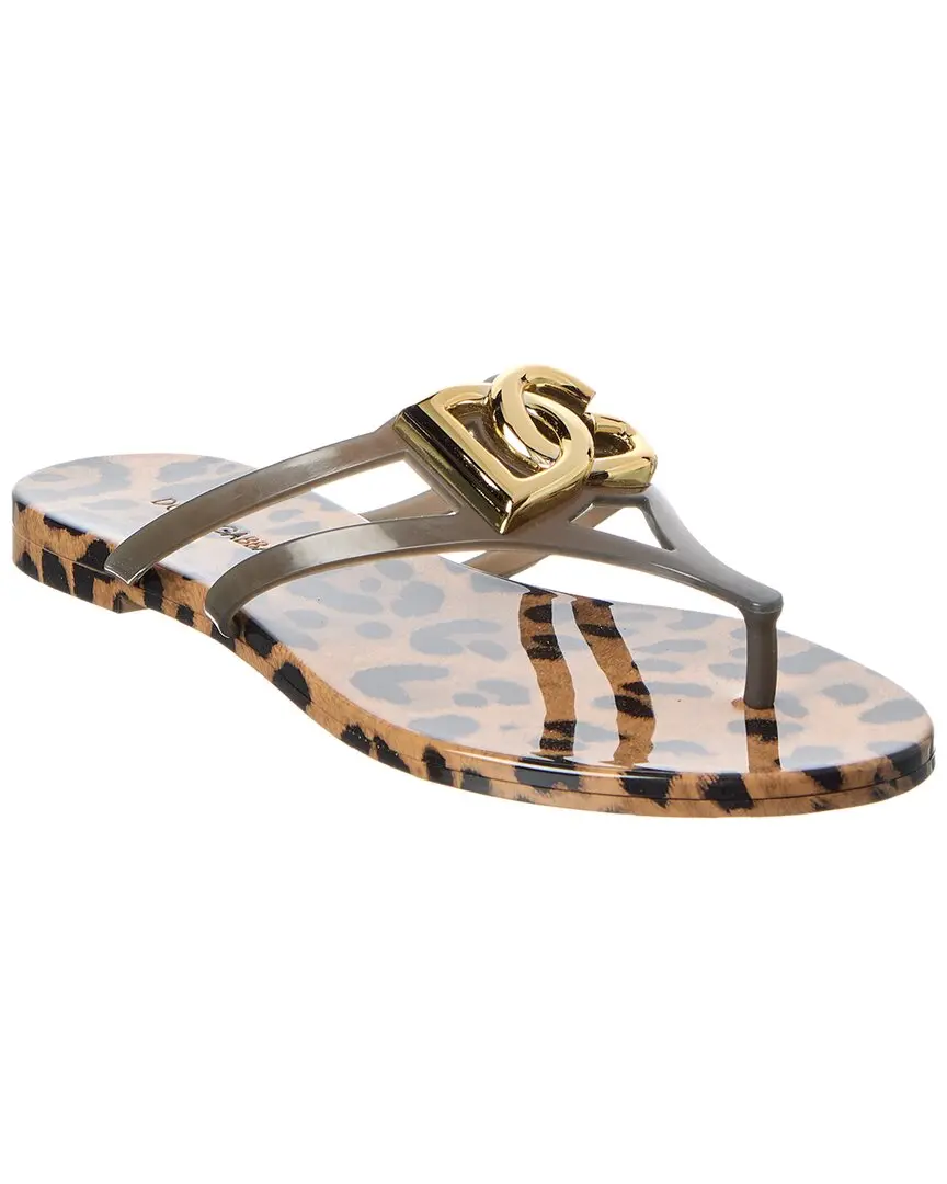 Dolce & Gabbana Leo Print Rubber Sandal