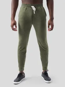 Fioboc Men's Velou Zip Pocket Jogger Pants - Elastic Waist Tapered Sweatpants for Daily Wear Running Workout Gym Training