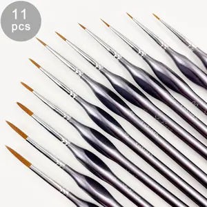 Miniature Paint Brushes,11pcs Small Fine Tip Paintbrushes, Micro Detail Paint Brush Set,Triangular Grip Handles Art Brushes