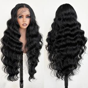 FABÉLLE 32Inch Synthetic Wavy Pre Plucked with Baby Hair Synthetic Fiber   Free Part   13*6 Transparent Lace Frontal Wigs Body Wave Wig For Women Natural Looking   Glueless    Heat Resistant Wear And Go Fit Wig summerwins
