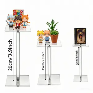 ADISEN Clear Acrylic Display Stand Set – 3-set Cupcake & Dessert Tower for Weddings, Birthdays, Candy Bars | Perfect for Blind Box, Figurines, Game Dolls, Jewelry & Luxury Goods Showcase | Elegant Party & Home Decoration