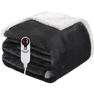 Electric Heated Blanket Full Size 72"x84", Soft Flannel with Overheat Protection, 9 Adjustable Heat Settings & 10-Hour Auto-Off Timer, Fast Heating for Winter Comfort, for Couch & Bed, Dark Gray
