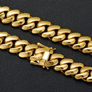 24 inch Miami Cuban 10 mm 14 karat gold plated